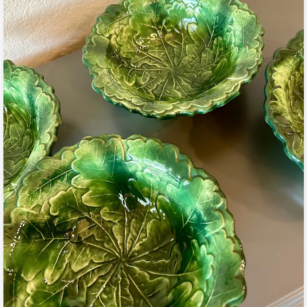 Vintage Vietri Foglia 6 Pcs Leaf Bowl set